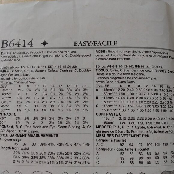 Dress with Overlay Bodice Sewing Pattern Size 6-22 Plus Size McCall's 6414 UNCUT - Picture 6 of 11